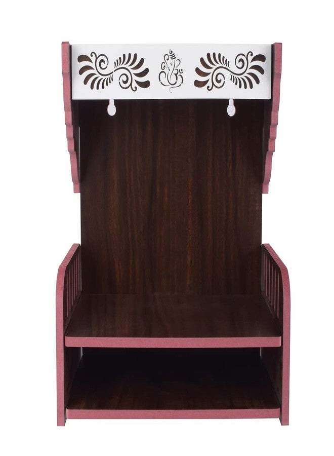 MS ENTERPRISE Wooden Singhasan Temple for God, Laddu Gopal Sinhasan for Pooja Mandir, Singhasan for Diwali, Durga Pooja, Navratri, Ganesh Chaturthi - Multicolor (5.5 * 6 * 8 Inch) (Maroon) - Image 2