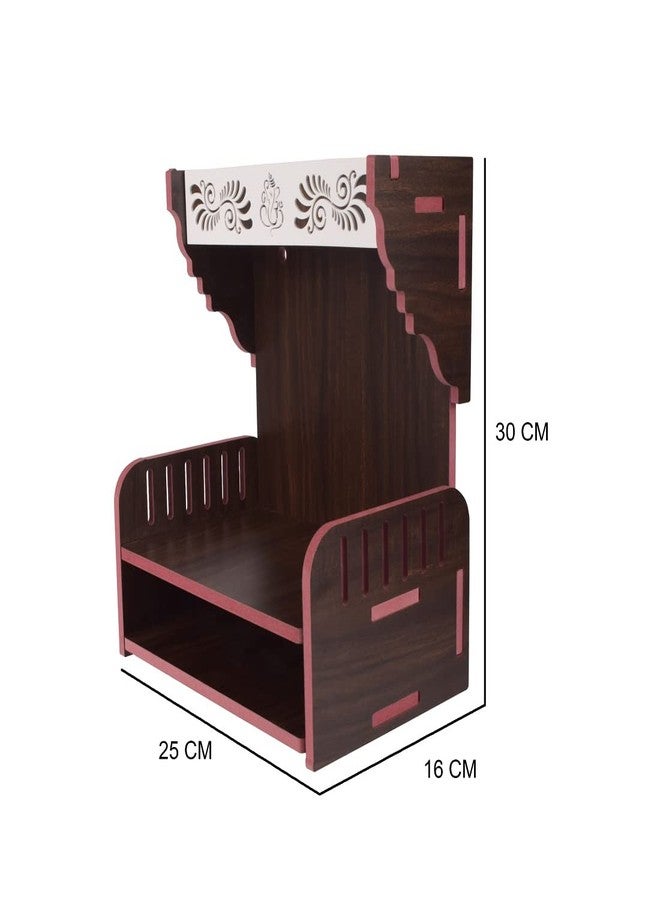 MS ENTERPRISE Wooden Singhasan Temple for God, Laddu Gopal Sinhasan for Pooja Mandir, Singhasan for Diwali, Durga Pooja, Navratri, Ganesh Chaturthi - Multicolor (5.5 * 6 * 8 Inch) (Maroon) - Image 3
