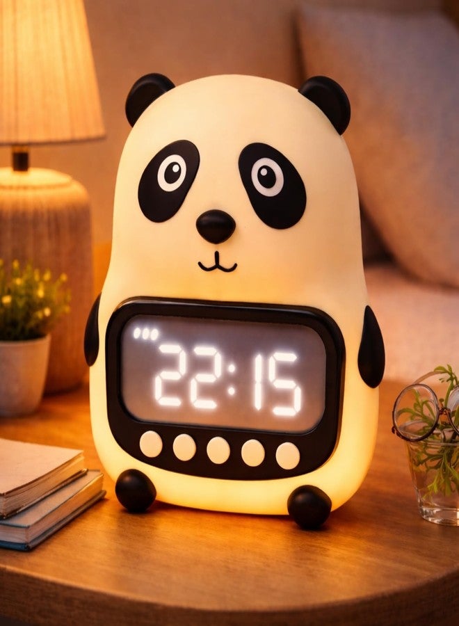 One94Store ساعة منبه رقمية على شكل باندا من ون 94 ستور مع شاشة LED وإضاءة ليلية | غفوة، مؤقت، عرض درجة الحرارة | ساعة بجانب سرير الأطفال لغرفة النوم، طاولة الدراسة، وديكور المنزل - Image 1