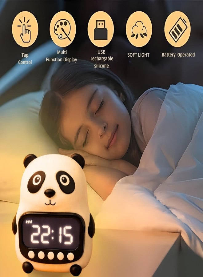 One94Store ساعة منبه رقمية على شكل باندا من ون 94 ستور مع شاشة LED وإضاءة ليلية | غفوة، مؤقت، عرض درجة الحرارة | ساعة بجانب سرير الأطفال لغرفة النوم، طاولة الدراسة، وديكور المنزل - Image 2