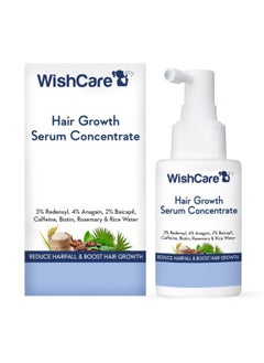 WishCare Hair Growth Serum Concentrate - 3% Redensyl, 4% Anagain, 2% Baicapil, Caffeine, Biotin & Rice Water - Rosemary Hair Serum for Hair Fall Control & Hair Growth 30ml