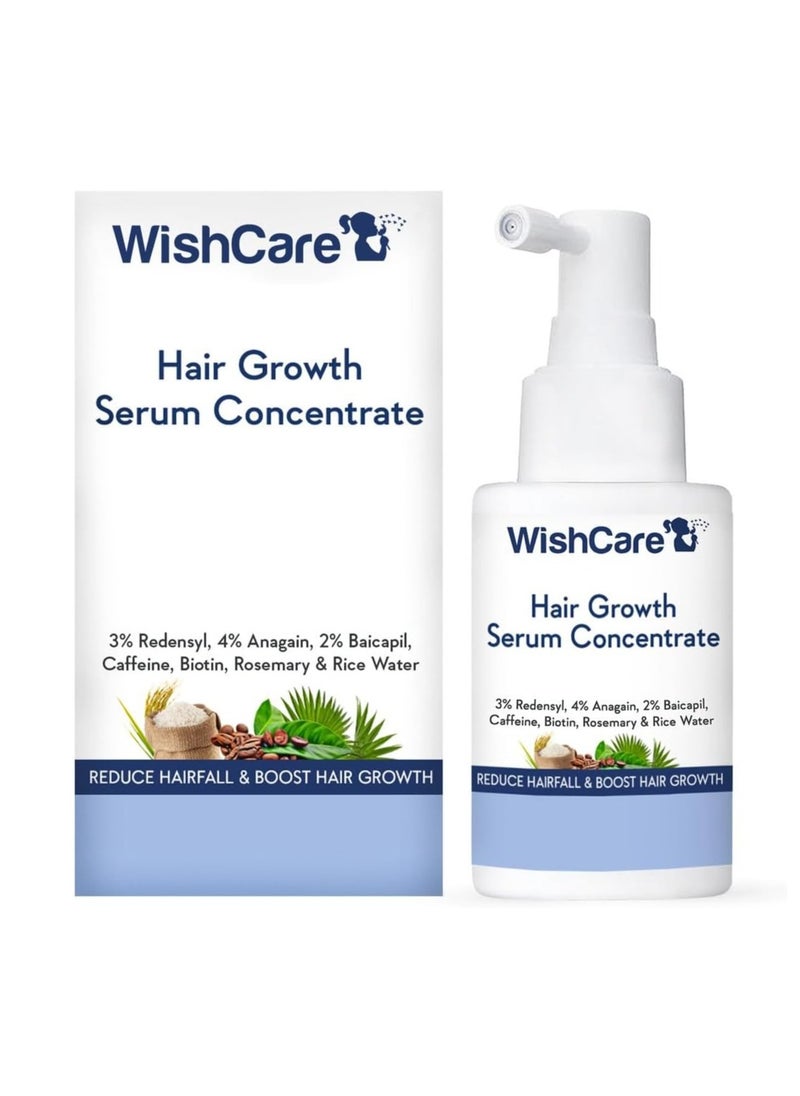 WishCare - WishCare Hair Growth Serum Concentrate - 3% Redensyl, 4% Anagain, 2% Baicapil, Caffeine, Biotin & Rice Water - Rosemary Hair Serum for Hair Fall Control & Hair Growth 30ml - Image 1