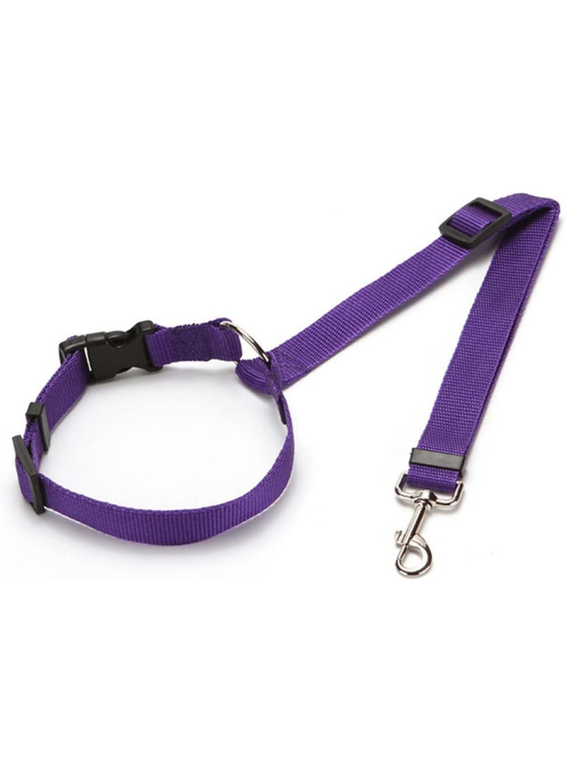 GGOOT Pet Rope Pet Products Universal Practical Cat Dog Safety Adjustable Car Seat Belt Harness Leash Puppy Seat-belt Travel Clip Strap Leads Pet Traction Rope(Round purple)  - Image 1
