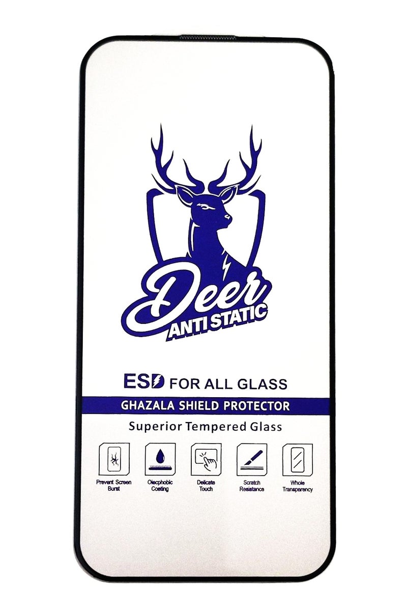 Deer IPhone 15 Pro Max Deer ESD Anti Static 9H Premium Tempered Glass Screen Protector With Back Frame - Image 1