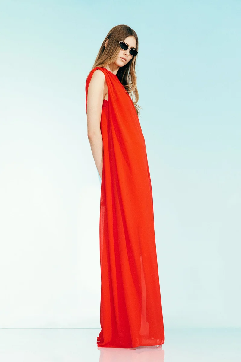 H&M Draped chiffon dress