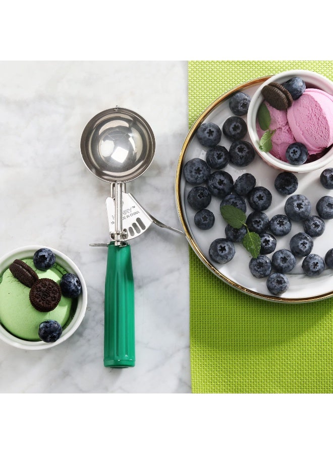 general Commercial-Grade Thumb Press Food Disher/Ice Cream Scoop, 18/8 Stainless Steel, 3.25 oz, Size 12 - Image 3