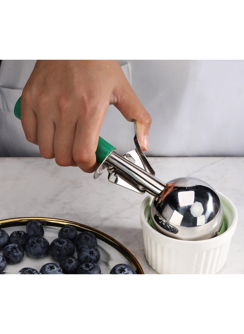 general Commercial-Grade Thumb Press Food Disher/Ice Cream Scoop, 18/8 Stainless Steel, 3.25 oz, Size 12 - Image 5
