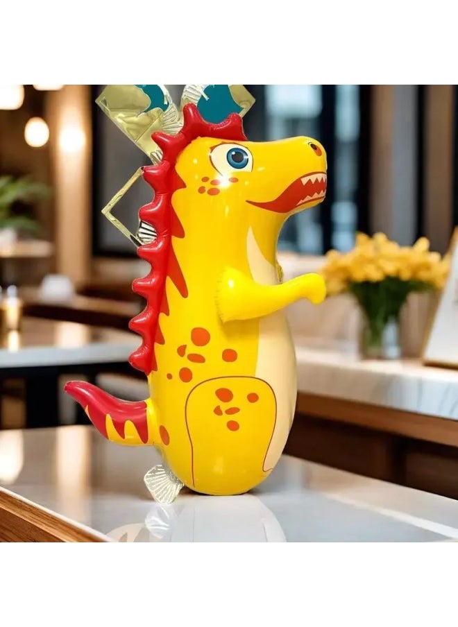 Large Inflatable PVC Thickened Cartoon Dinosaur Toy For Children Aged 3-7 Non Toxic Biodegradable Safe Fun Playtime-Color:Extra Large Thickened Blue Cinnamon Dog  - Image 4