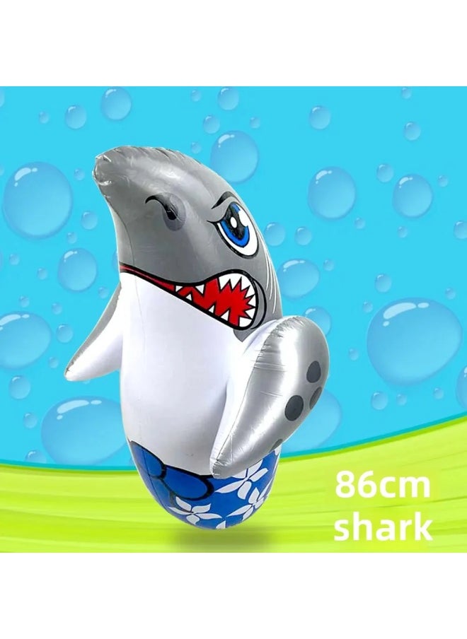 Large Inflatable PVC Thickened Cartoon Dinosaur Toy For Children Aged 3-7 Non Toxic Biodegradable Safe Fun Playtime-Color:Extra Large Thickened Blue Cinnamon Dog  - Image 5