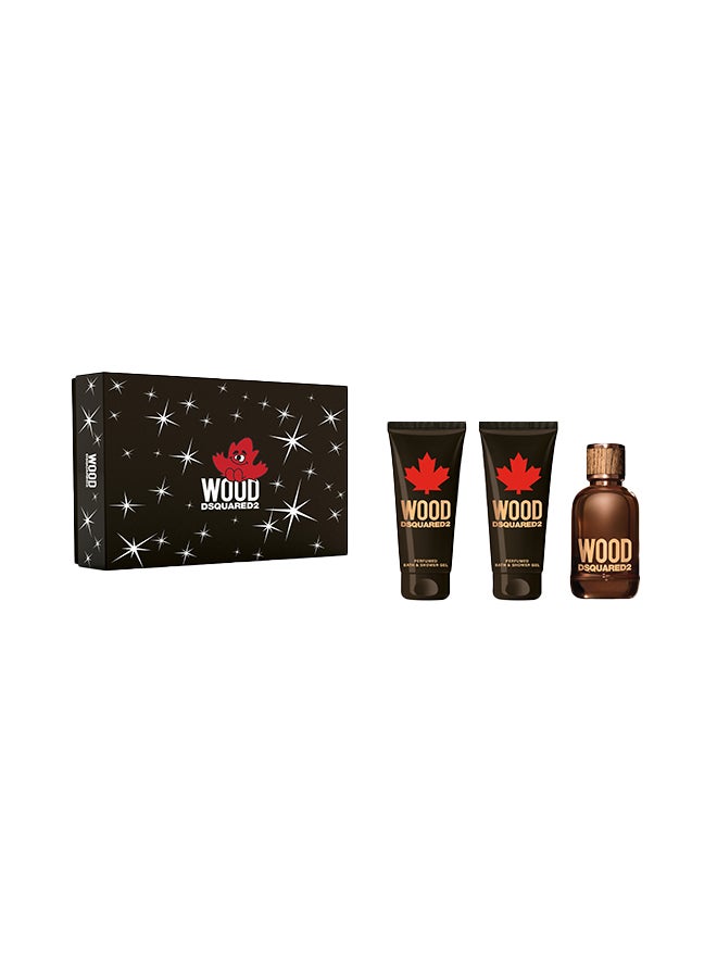 Wood Pour Homme EDT Natural Spray 100 Ml Gift Set