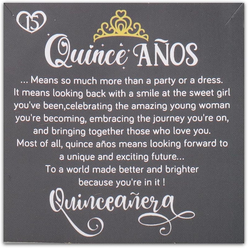 FEELMEM Quinceanera 15 Quince Anos Princess Crown Charm Bracelet Happy 15th Birthday Gift - Image 3