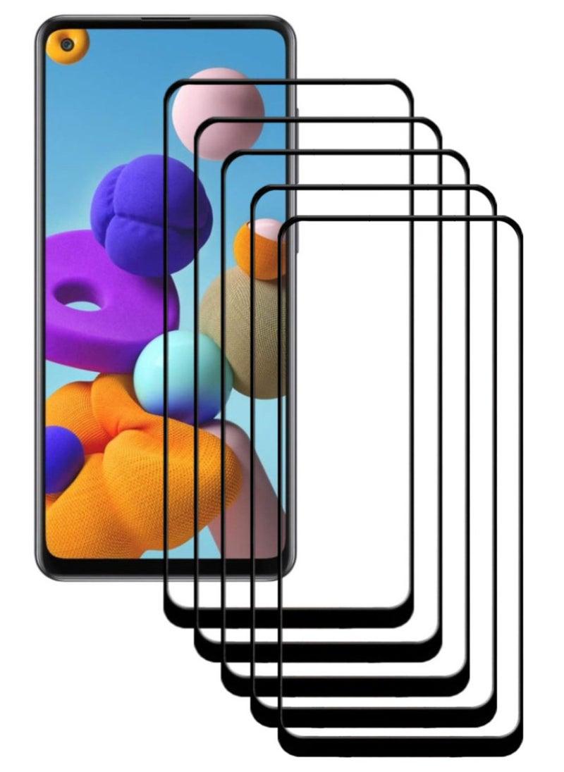 ACLIX 5 Pieces Antistatic ESD Dustproof Premium Quality High Definition Tempered Glass Screen Protector Designed For Samsung Galaxy A21s - Image 1