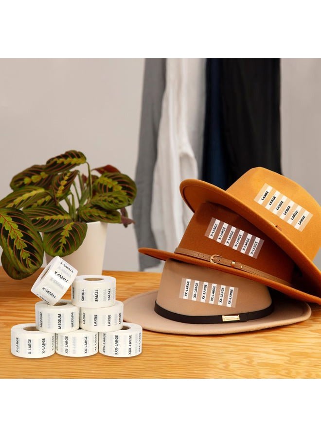 DLUGOPIS 1050Pcs Clothing Size Label Dispenser with Clear Clothing Size Strip Labels 11.3*3.3*3.5inch Wooden Label Dispenser Label Stand Holder Sticker Roll Holder Organizer For Tshirt Size Stickers 7 Sizes - Image 5
