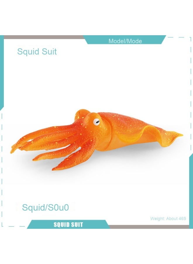 NIBEMINENT Mini Realistic Ocean Animal Model Set - Octopus, Squid, and Arrowhead Octopus