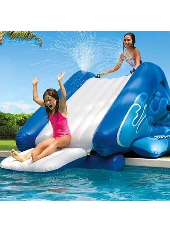 انتكس 58849 كول سبلاش زلاجة مائية متينة قابلة للنفخ أزرق وأبيض 116.84 × 205.74 × 332.74 سم