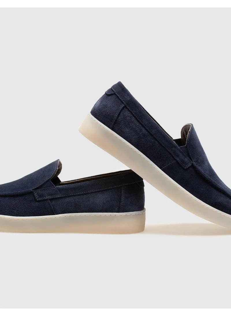 Cabani Navy Blue Suede Men's Casual Shoes