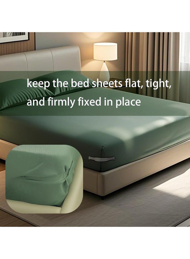 HI-FINE Locks Sheet Holders Keep Sheets Tight and Firm in Place, Bed Sheet Holders with Locks Strips for All Sheet/Mattress Sizes, Bedsheet Holders for Corners Fasteners Easy to Install (Grey, 4Pcs)  - Image 4