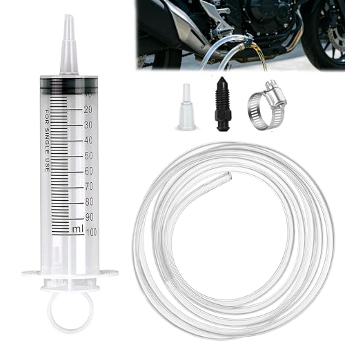 Ojeemii Brake Bleeder Kit Hydraulic Disc Brake Bleeding Kit Motorcycle Brake Bleed Kit Includes 100ML Syringe 50cm Hose and Brake Bleeder Hose Kit for Motorcycle Cars Brake System Repair Maintenance - Image 1