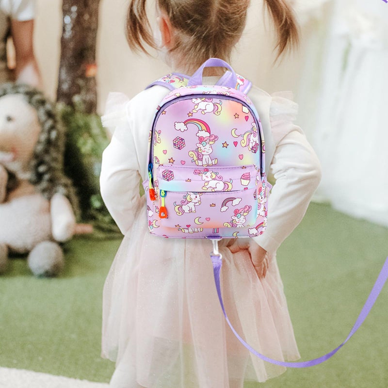 Accmor Toddler Harness Backpack Leash, Mini Unicorn Backpacks with Anti Lost Wrist Link, Cute Child Backpack Walking Leashes Keep Kids Close Rope Tether Rein for Baby Girls to Outdoor Travel - Image 5