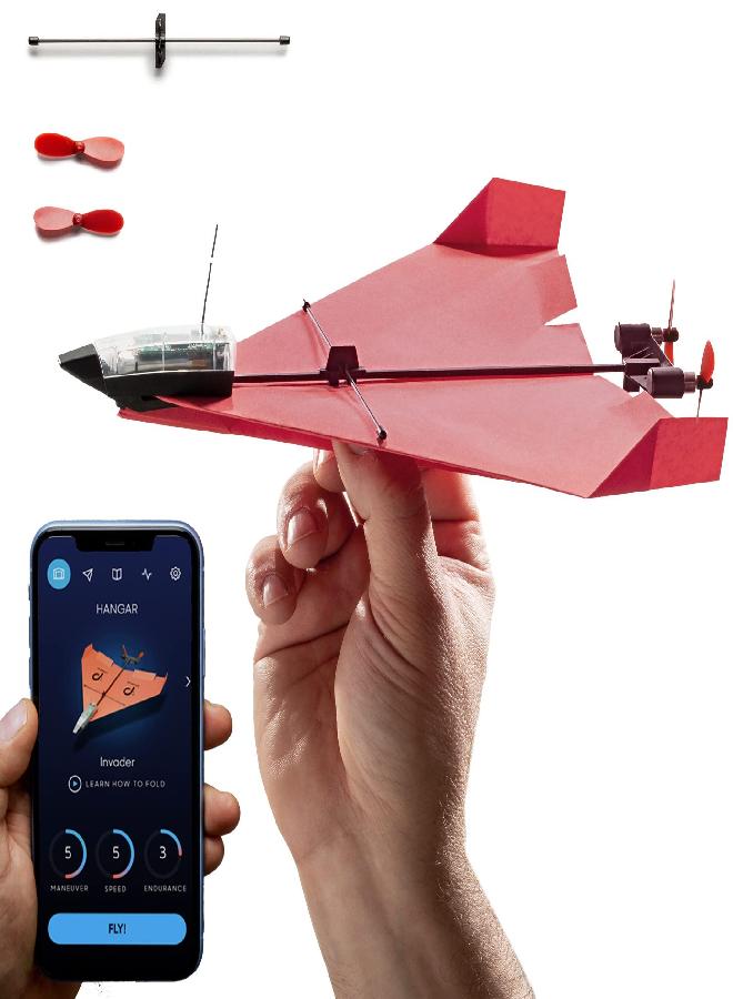 PowerUp POWERUP 4.0 The Next-Generation Smartphone Controlled Paper Airplane Kit, RC Controlled. Easy to Fly with Autopilot & Gyro Stabilizer. For Hobbyists, Pilots, Tinkerers. STEM Ready with DIY Modular Kit  - Image 4