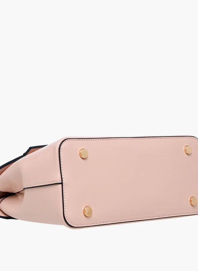 بابريكا Solid Satchel Bag with Button Closure