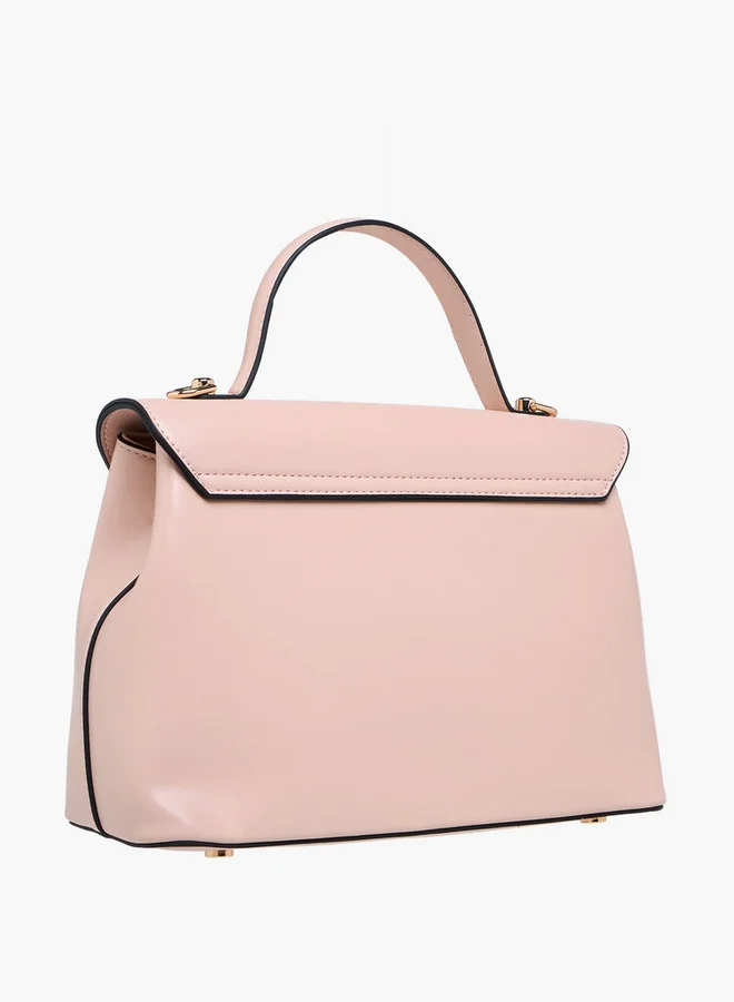 بابريكا Solid Satchel Bag with Button Closure