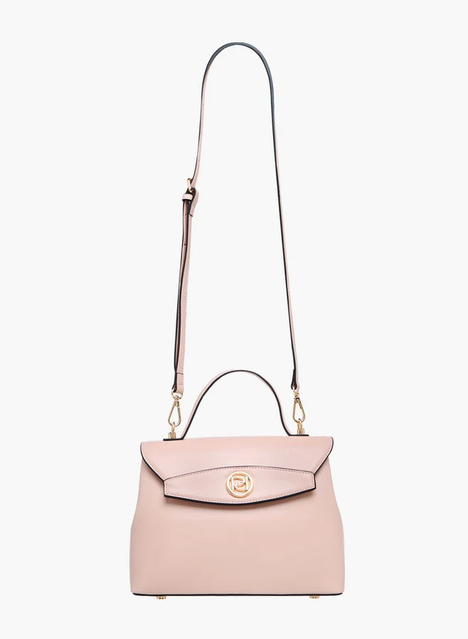 بابريكا Solid Satchel Bag with Button Closure