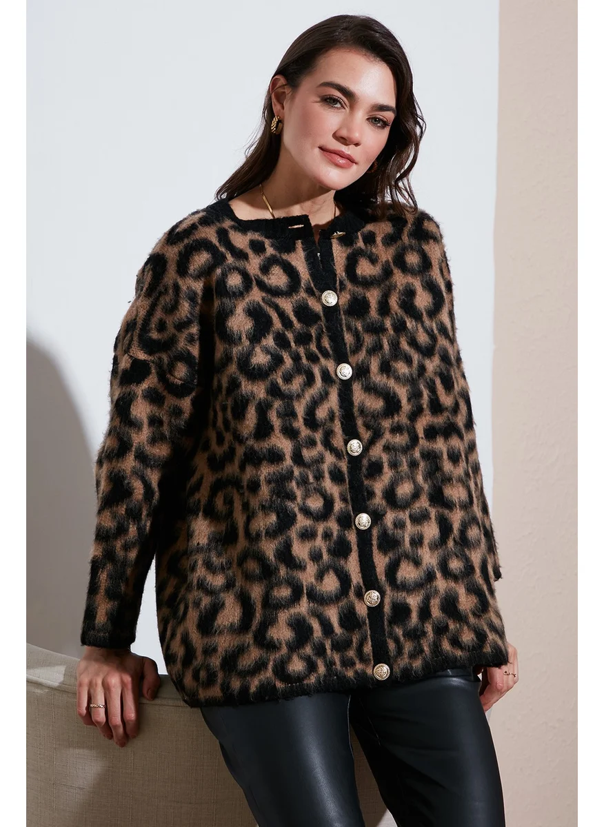 Lela Standard Fit Leopard Soft Texture Cardigan Women's CARDIGAN 4614504