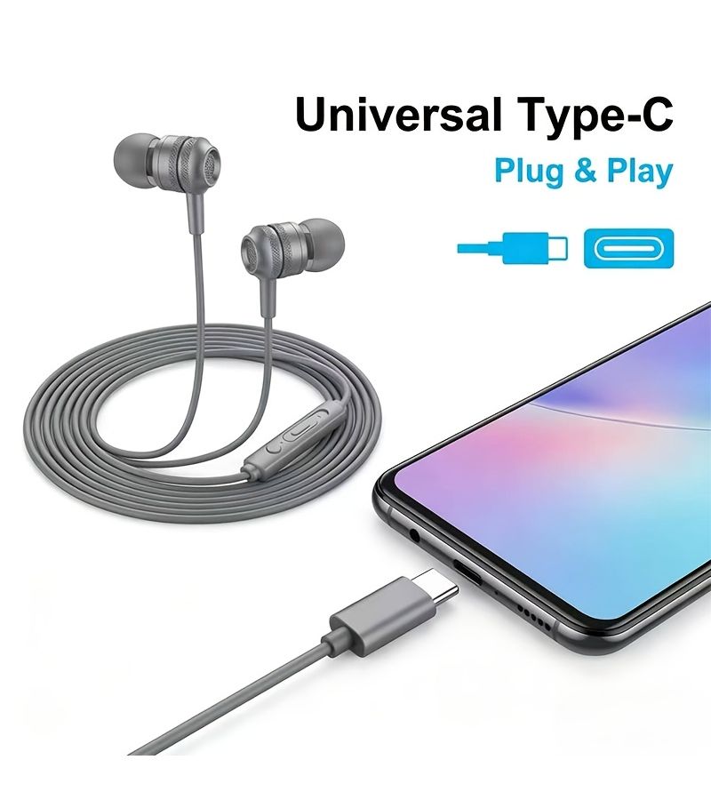 سماعات سلكية من نوع C مع ميكروفون (قطعتان) لأجهزة iPhone وGalaxy وiPad Pro - Image 3