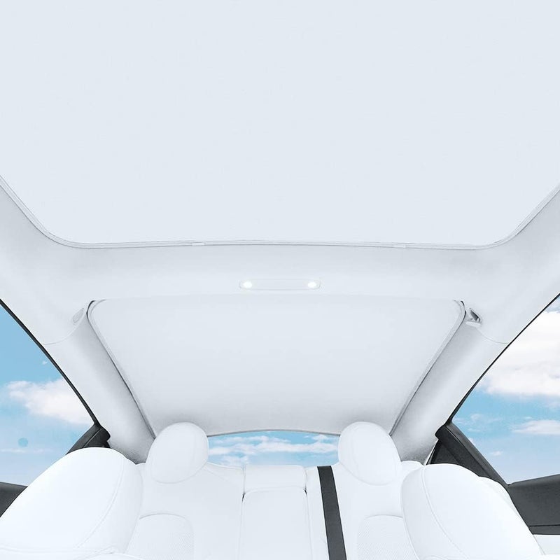 YONZEE Roof Sunshade for Tesla Model 3/Y, No Sag Sunroof Shade Foldable UV Blocking Glass Roof Shade Heat Insulation Cover Car Accessory for Tesla Model Y 2017-2022 Top Window Heat Shade Cover - Image 1