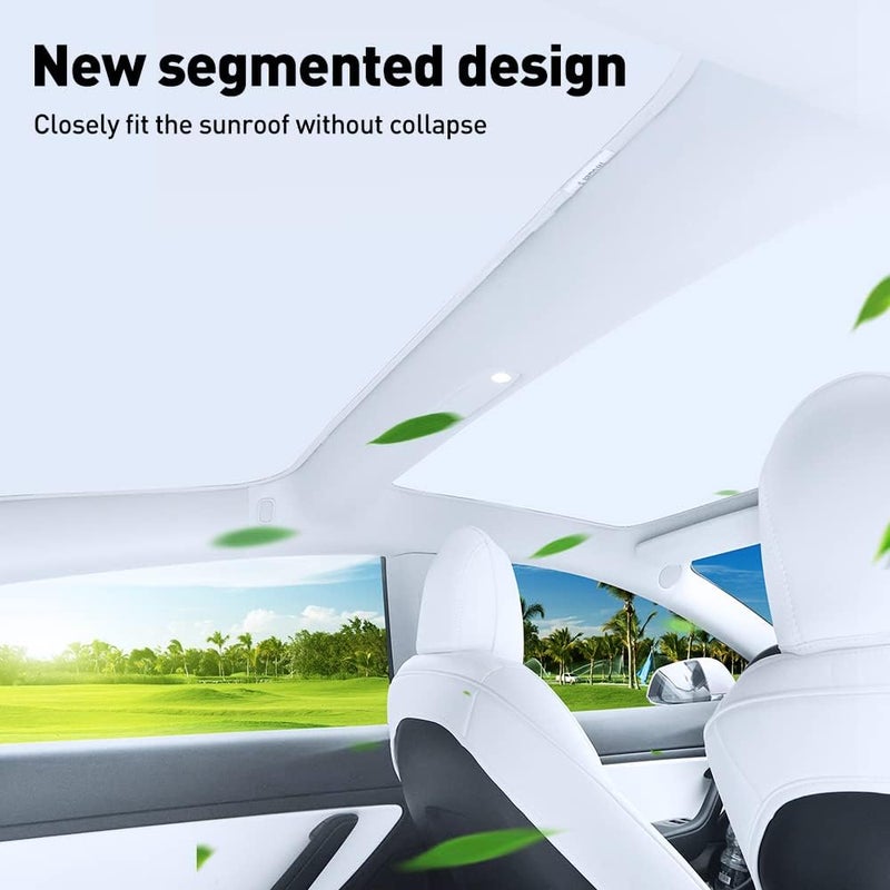 YONZEE Roof Sunshade for Tesla Model 3/Y, No Sag Sunroof Shade Foldable UV Blocking Glass Roof Shade Heat Insulation Cover Car Accessory for Tesla Model Y 2017-2022 Top Window Heat Shade Cover - Image 5
