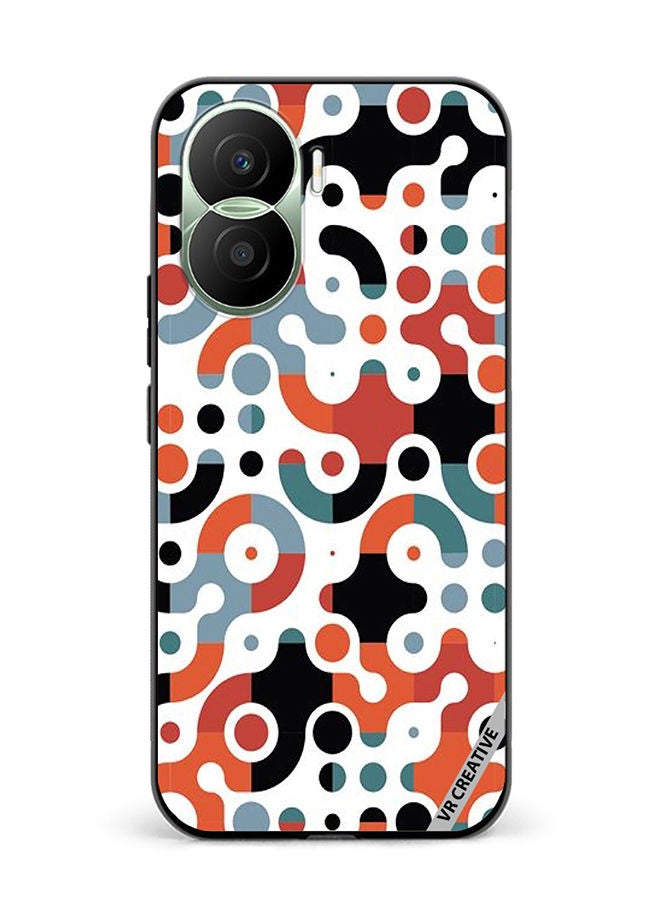VR CREATIVE Protective Case Cover For Honor Play7T Pro Geomatric Pattern Design Multicolour - Image 1