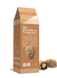 The Goodness Company Sesame Cashew Chocolate Date Bites (Vegan, No Added Sugar) 45g  - Image 1