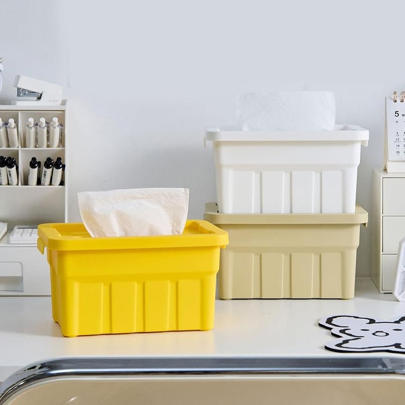 حامل علبة المناديل المكتبي الصناعي بأسلوب رجعي أخضر مع قاعدة محملة بنابض وسعة كبيرة - Image 5