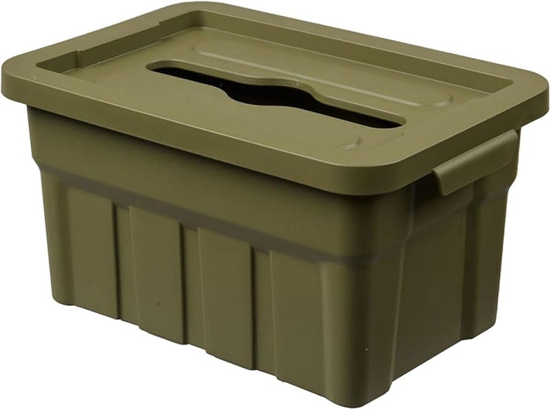 حامل علبة المناديل المكتبي الصناعي بأسلوب رجعي أخضر مع قاعدة محملة بنابض وسعة كبيرة - Image 1