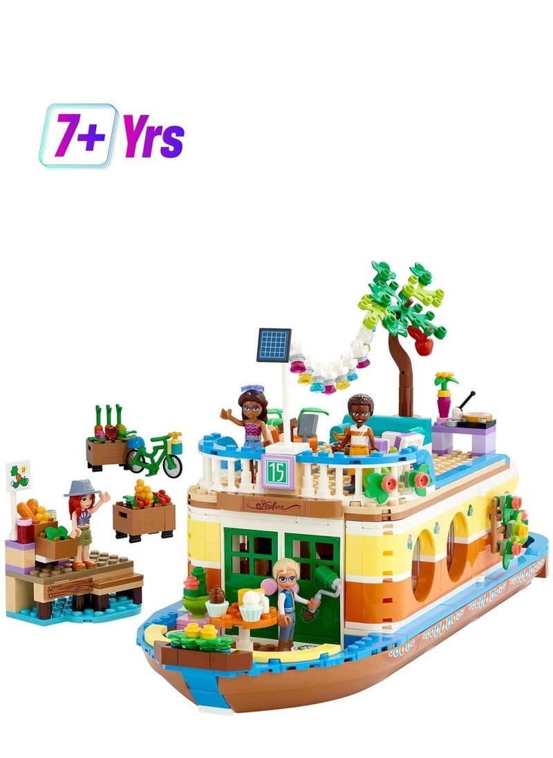 LEGO LEGO Friends The Barge Boat Toy for Children from 7 Years With Garden, 4 Mini Dolls, Animal Figurines, Nature Set 41702  - Image 1