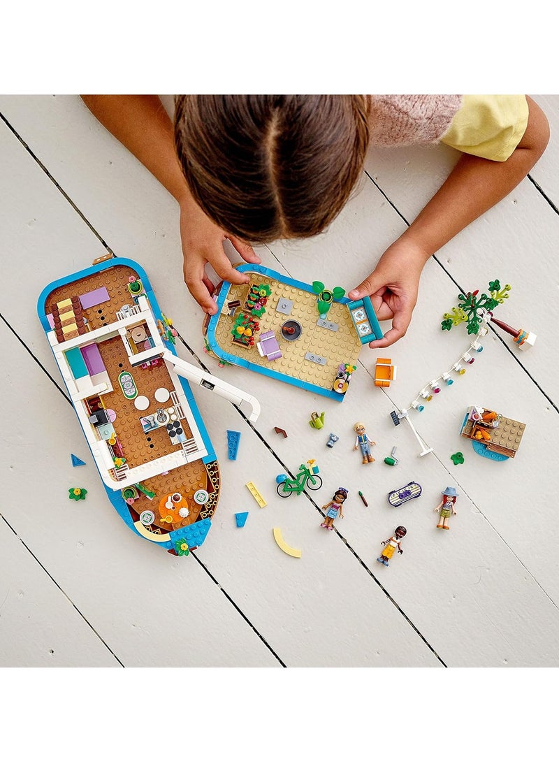 LEGO LEGO Friends The Barge Boat Toy for Children from 7 Years With Garden, 4 Mini Dolls, Animal Figurines, Nature Set 41702  - Image 3