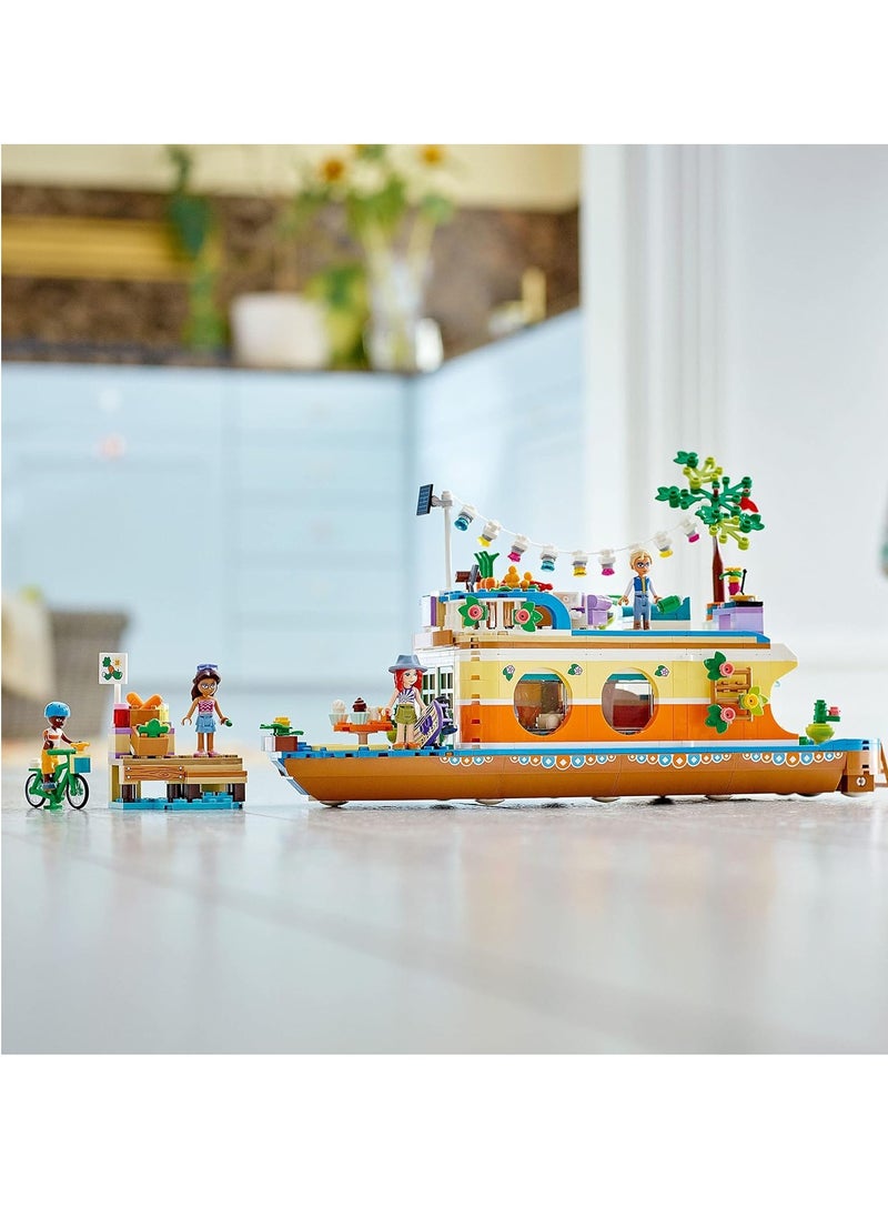 LEGO LEGO Friends The Barge Boat Toy for Children from 7 Years With Garden, 4 Mini Dolls, Animal Figurines, Nature Set 41702  - Image 4