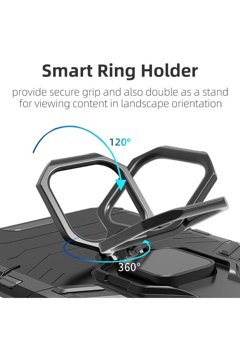 Phone Case Cover Shockproof Silicone + Hard Plastic metal ring Compatible with Redmi Note 7 (Black) - Image 4
