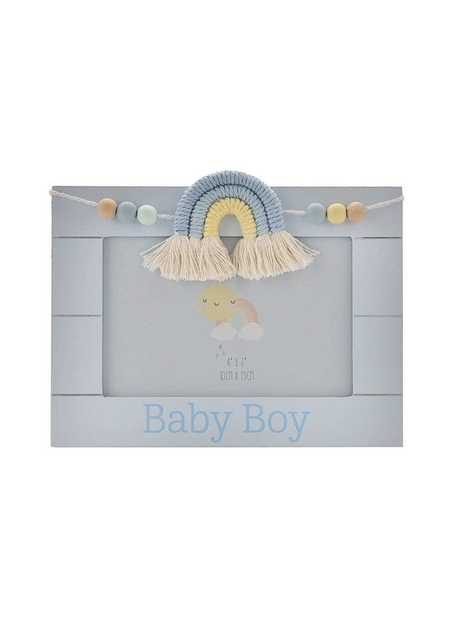 Oaktree Gifts Petit Cheri Wooden Photo Frame Macrame Rainbow Boy 4" X 6" - Image 3