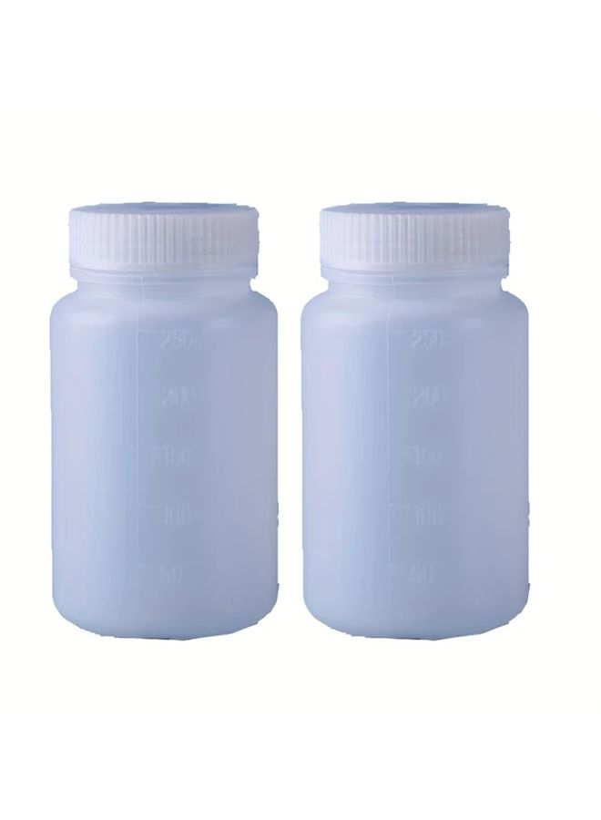 2Pcs 250ml PE Squeeze Bottles Wide Mouth Leak Proof Lid Durable Reagent Storage Container - Image 1