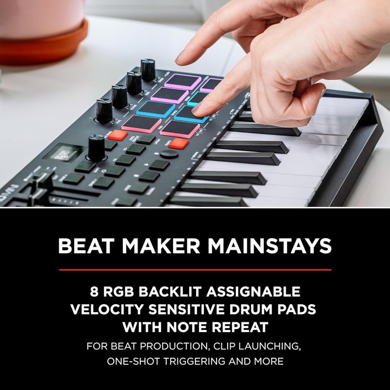 M-Audio Oxygen Pro Mini 32 Key USB MIDI Keyboard Controller with Beat Pads and Software Suite - Image 5