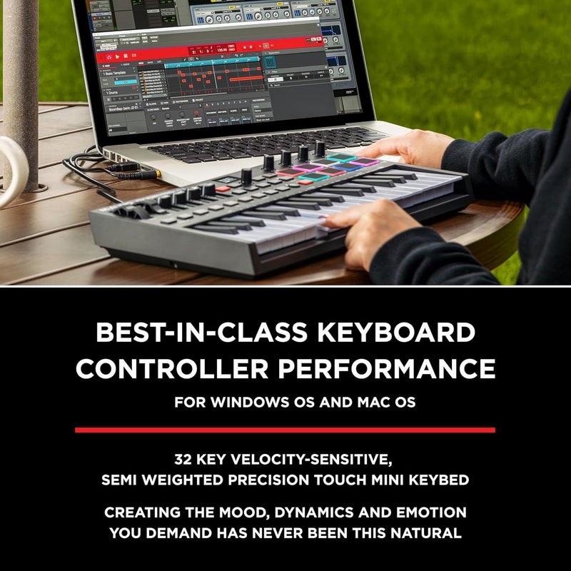 M-Audio Oxygen Pro Mini 32 Key USB MIDI Keyboard Controller with Beat Pads and Software Suite - Image 2