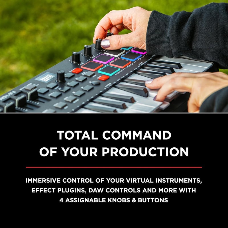 M-Audio Oxygen Pro Mini 32 Key USB MIDI Keyboard Controller with Beat Pads and Software Suite - Image 3