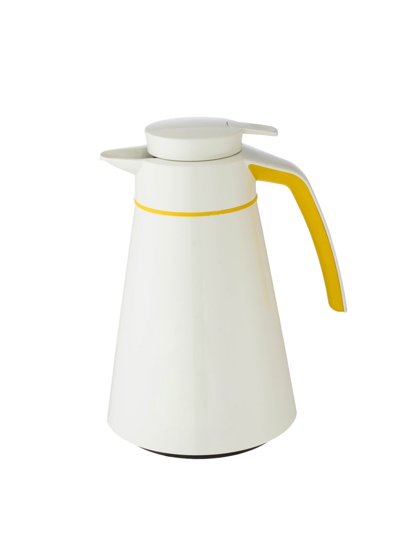 emsa German EMSA thermos, capacity 1 liter, white and yellow - Image 3