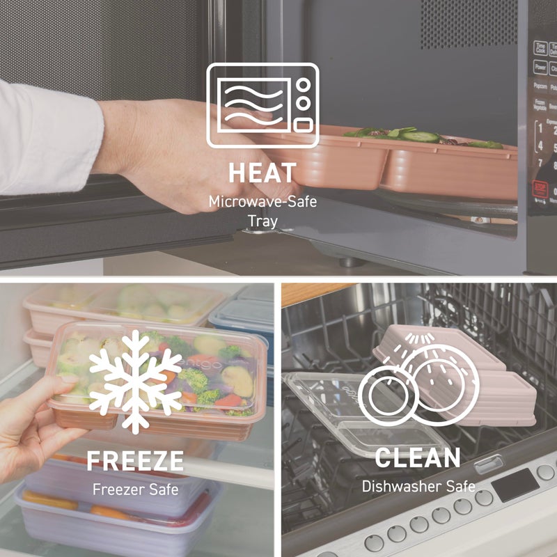 Bentgo 20-Piece Lightweight  Durable  Reusable BPA-Free 2-Compartment Containers - Microwave  Freezer  Dishwasher Safe - Whisper Gray - Image 5