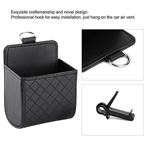 Yosoo Car Auto Seat Back Interior Air Vent Cell Phone Holder Pouch Bag Box Tidy Storage Bag Case Organizer with Hook (Black) - Image 4