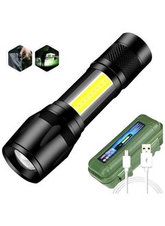 ELTRAZONE Rechargeable Mini Torch Portable Flashlight – Ultra-Bright Handheld Pocket Light with COB Side Lantern, High-Powered Travel Torch for Camping, Fishing & Travelling​  - Image 1