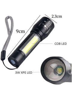 ELTRAZONE Rechargeable Mini Torch Portable Flashlight – Ultra-Bright Handheld Pocket Light with COB Side Lantern, High-Powered Travel Torch for Camping, Fishing & Travelling​  - Image 2