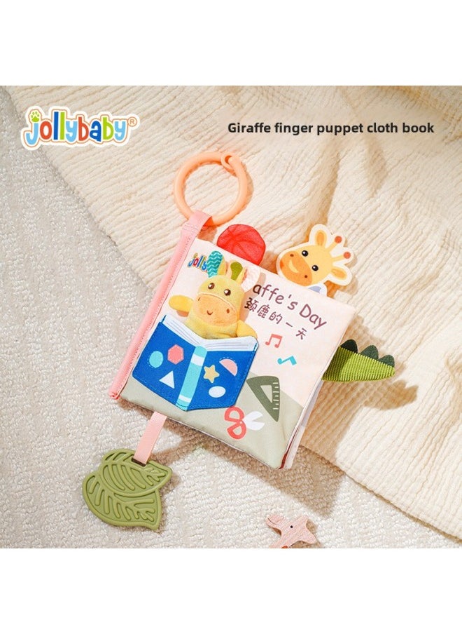 null - Jollybaby Three-dimensional Organs Cloth Book Baby Early Education Interactive Finger Puppet Tactile Hand Tear Book For Infants With Tooth Glue-Specifications:Giraffe Finger Puppet Book (little Artist) - Image 1